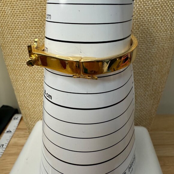 Kate Spade Gold Plated Heart Key Bangle Bracelet 6.75 Inch - Picture 11 of 15